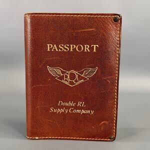 RRL by RALPH LAUREN Cognac Contrast Stitch Leather Wallet